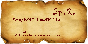 Szajkó Kamélia névjegykártya